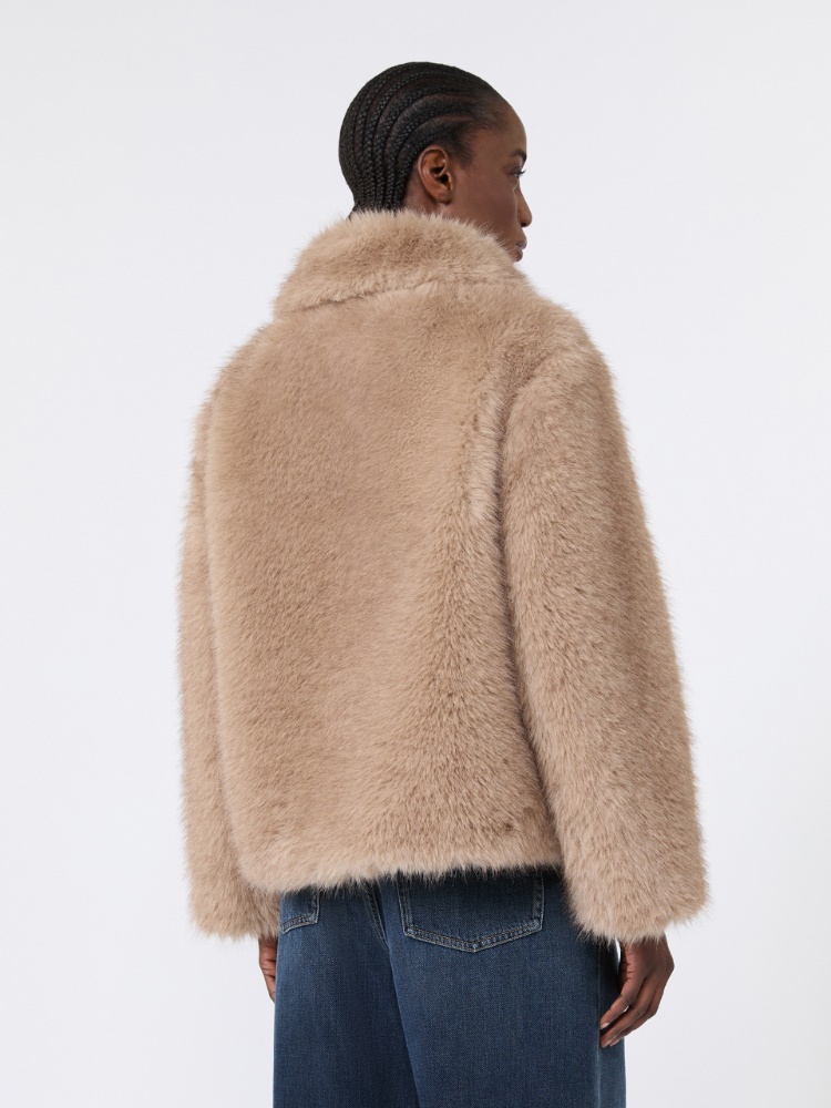 Soft textured short coat - HONEY - 3