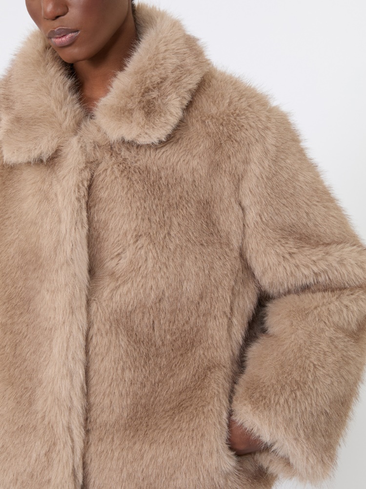 Soft textured short coat - HONEY - 4
