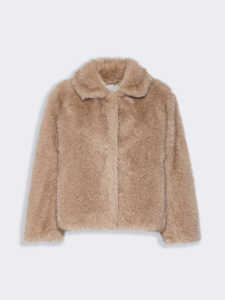 Soft textured short coat - HONEY - 5