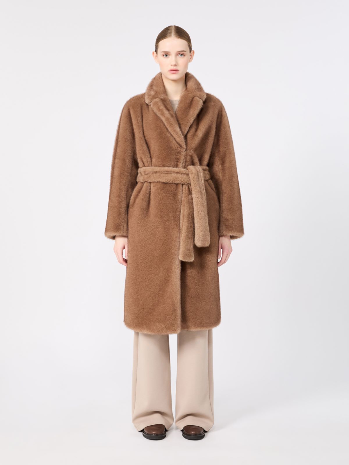 Cappotto a vestaglia dalla texture soffice - BEIGE - Max Mara - 2