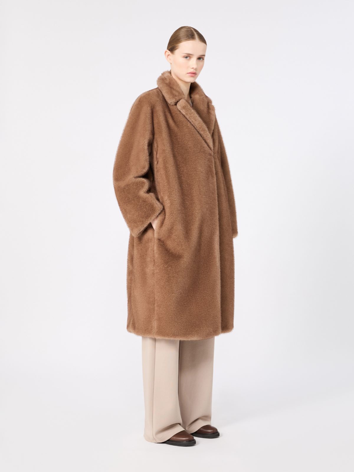 Cappotto a vestaglia dalla texture soffice - BEIGE - Max Mara - 4