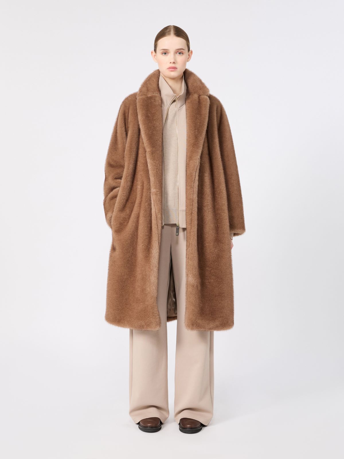Cappotto a vestaglia dalla texture soffice - BEIGE - Max Mara