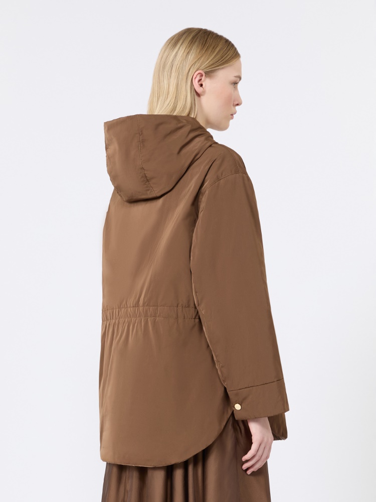 Reversible padded parka in radzmir and water-repellent canvas - HONEY - 3