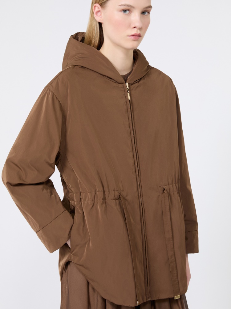 Reversible padded parka in radzmir and water-repellent canvas - HONEY - 4
