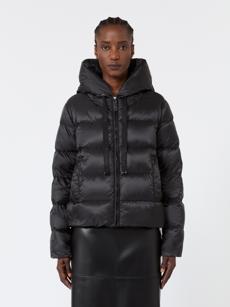 Short water-repellent plain-weave fabric puffer jacket - BLACK - Max Mara - 2