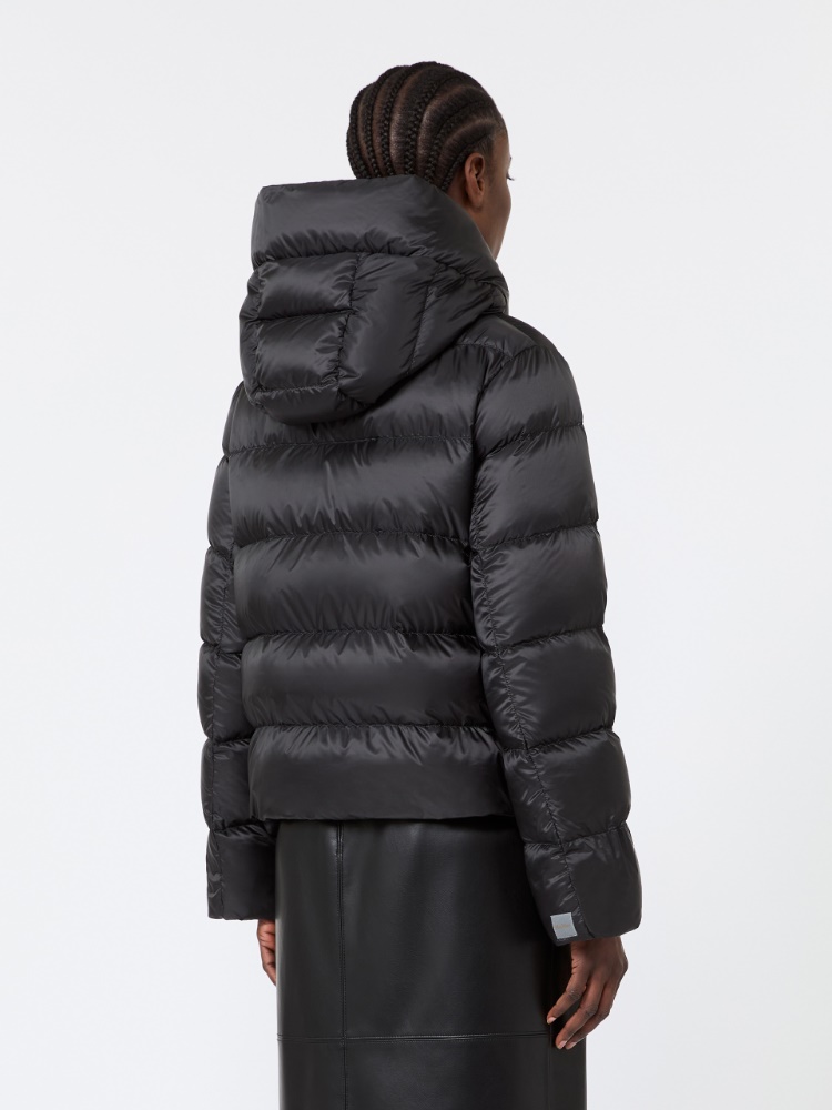 Short water-repellent plain-weave fabric puffer jacket - BLACK - Max Mara - 3