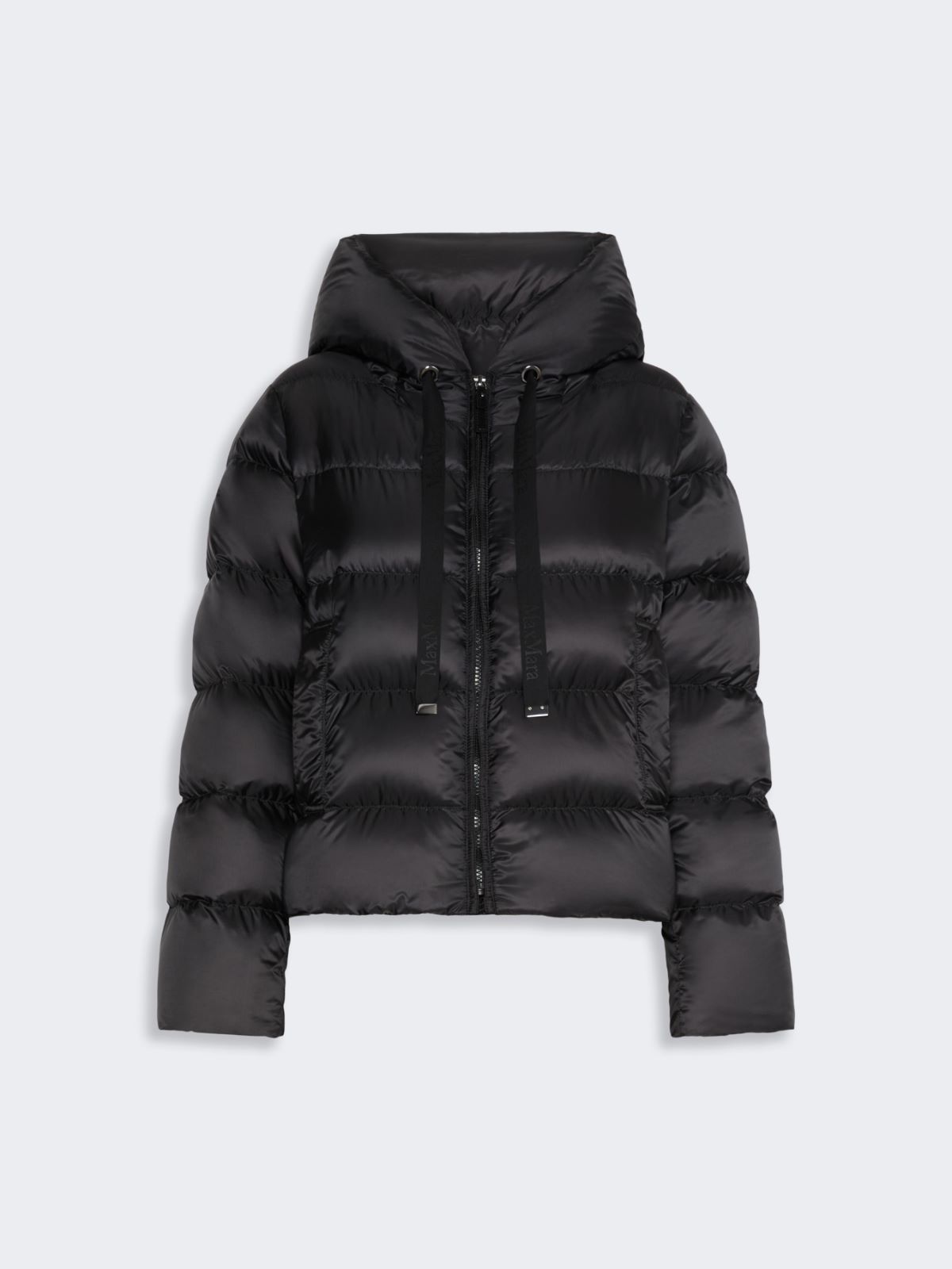 Short water-repellent plain-weave fabric puffer jacket - BLACK - Max Mara - 6