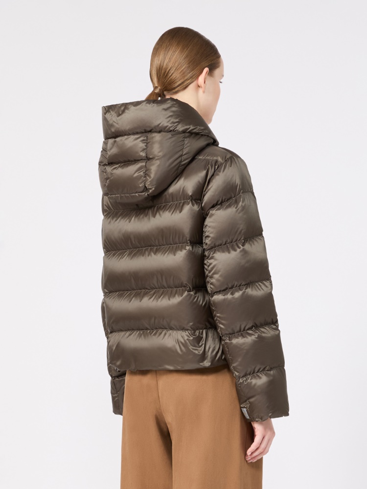 Short water-repellent plain-weave fabric puffer jacket - DARK GREEN - Max Mara - 3