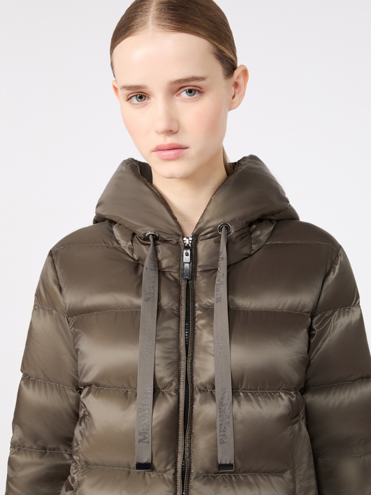 Short water-repellent plain-weave fabric puffer jacket - DARK GREEN - Max Mara - 4
