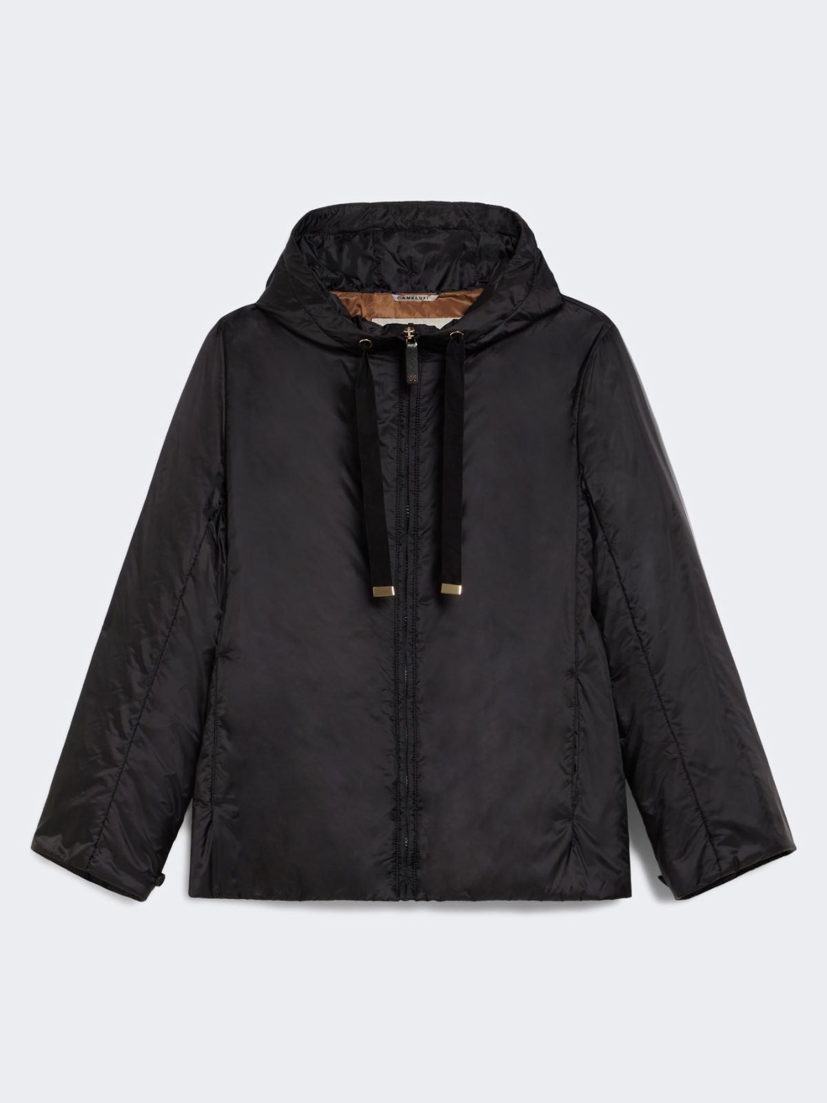 Padded water-repellent hooded jacket - BLACK - 5