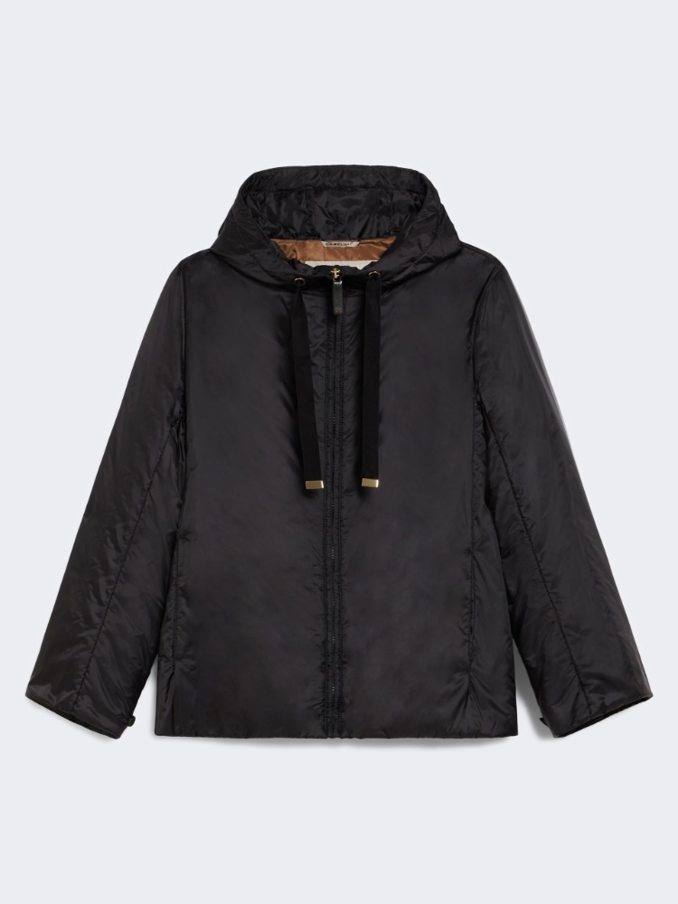 Padded water-repellent hooded jacket - BLACK
