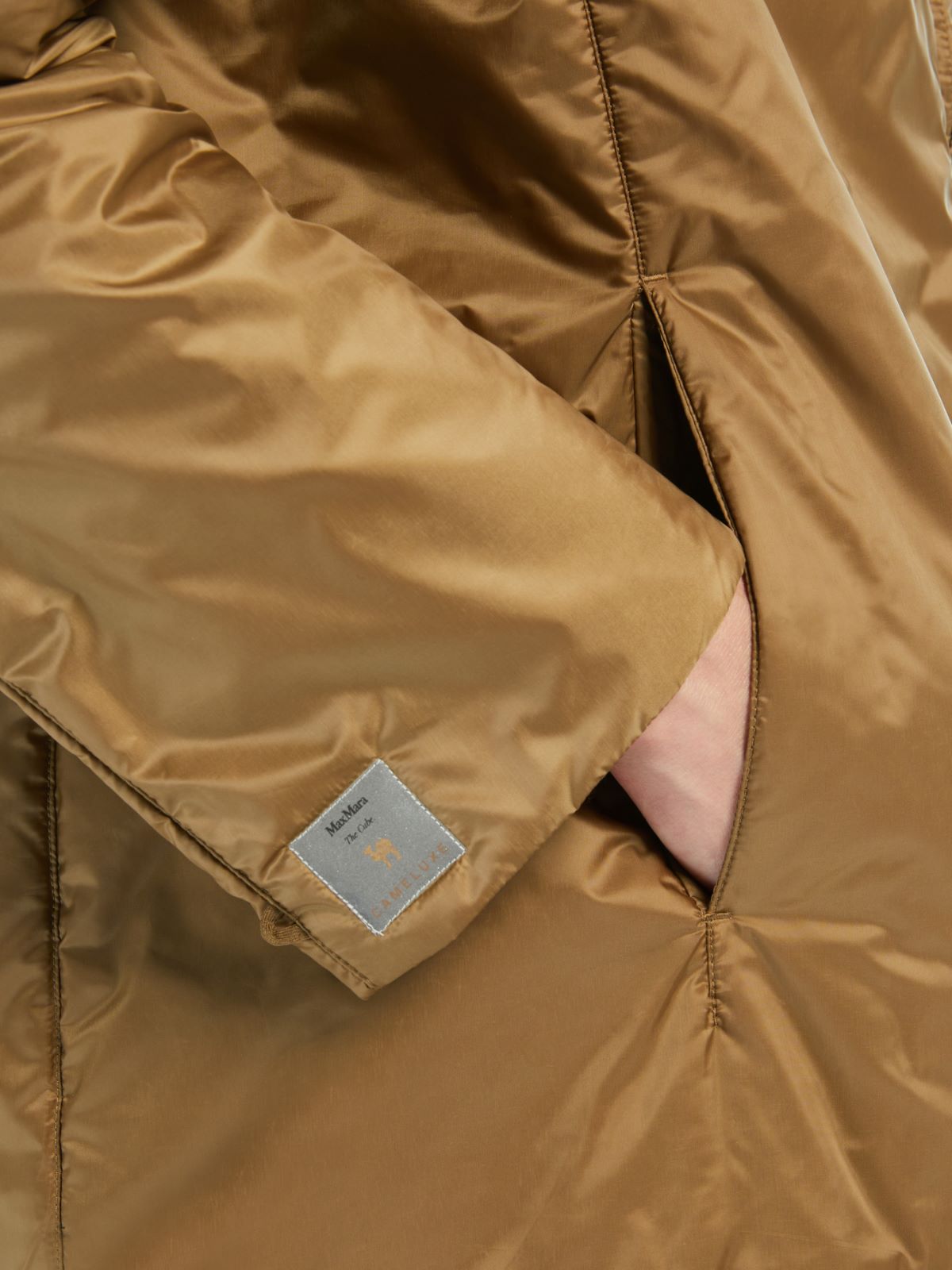Padded water-repellent hooded jacket - CARAMEL - 4
