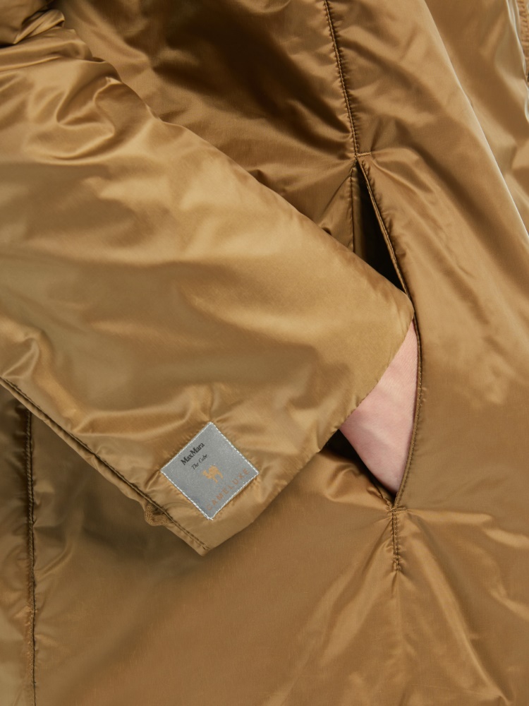 Padded water-repellent hooded jacket - CARAMEL - 4