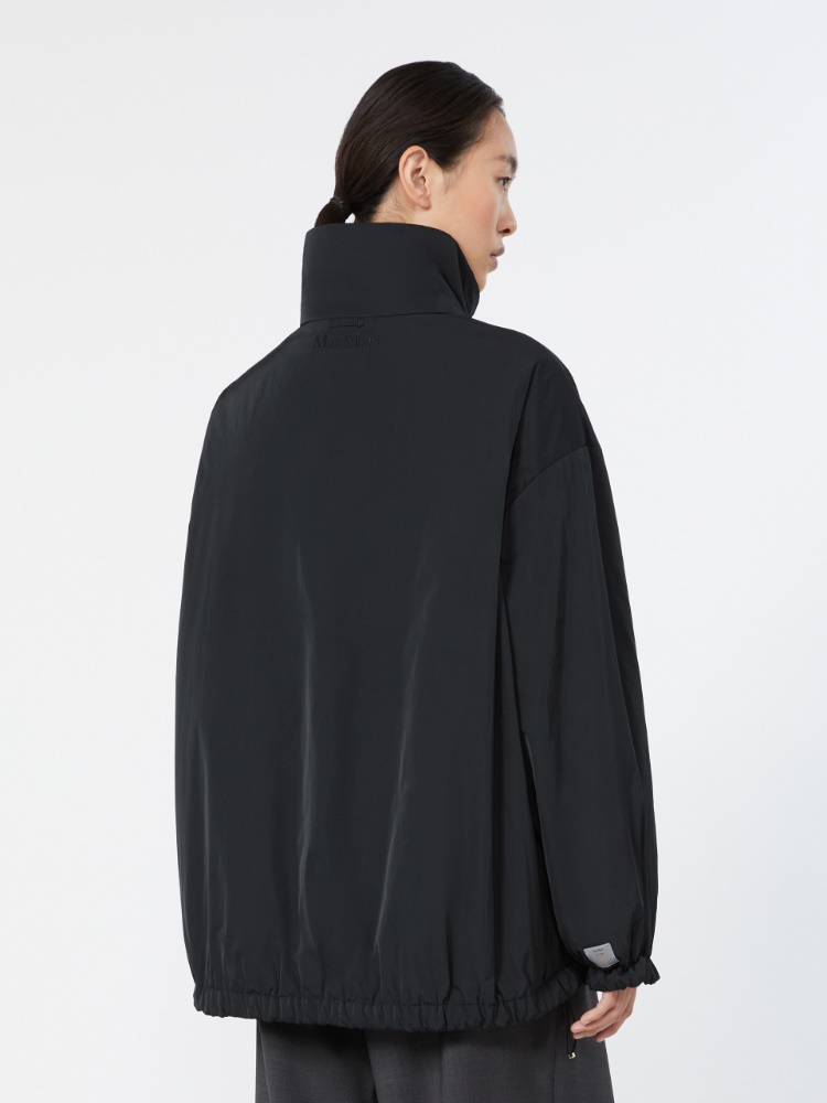 Reversible padded bomber jacket in radzmir and water-repellent canvas - BLACK - 3