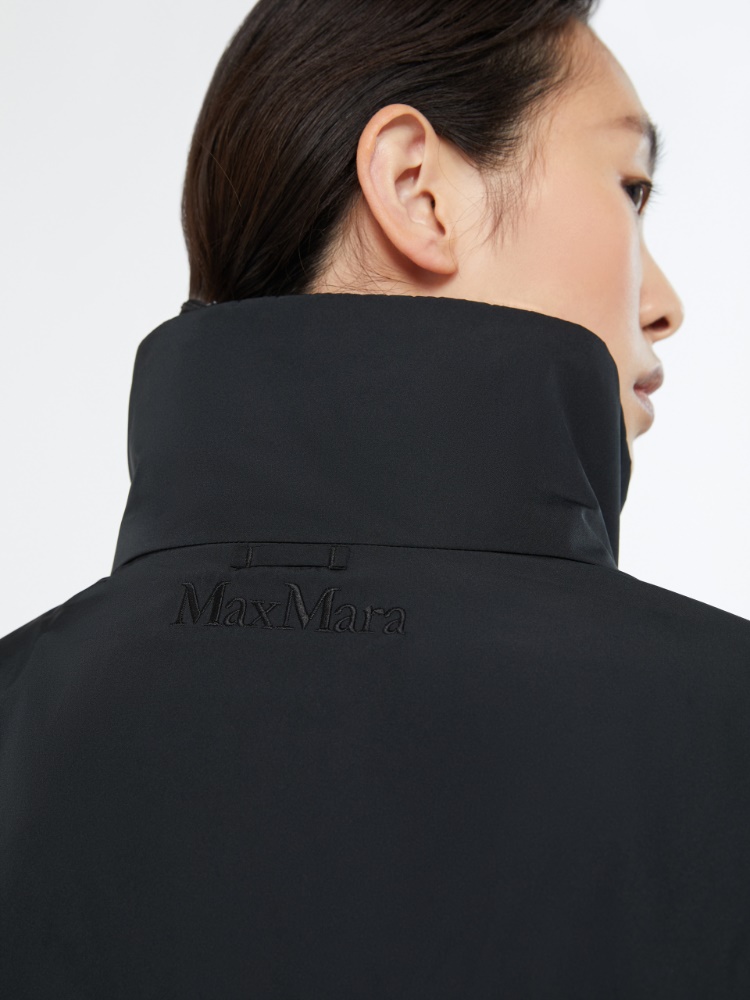 Reversible padded bomber jacket in radzmir and water-repellent canvas - BLACK - 4