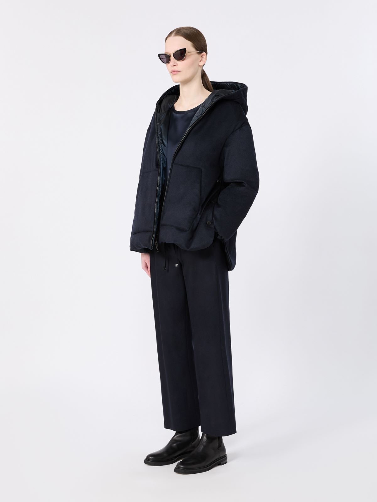 Reversible cashmere puffer jacket + MIDNIGHTBLUE - Max Mara