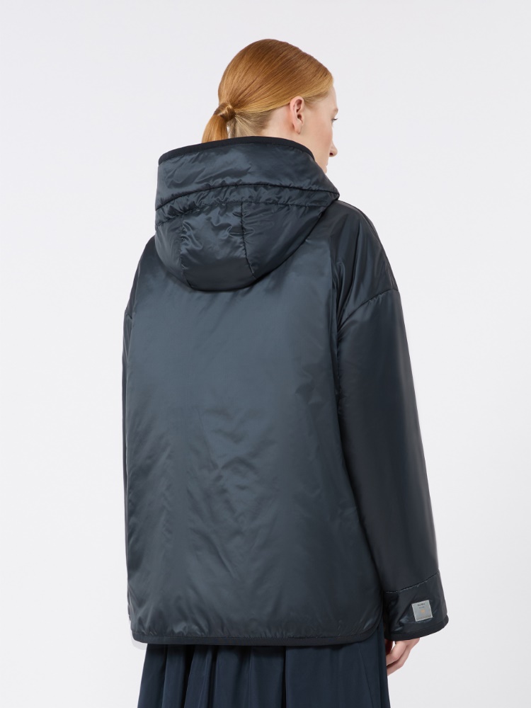 Oversized padded jacket in water-repellent canvas - MIDNIGHTBLUE - 3
