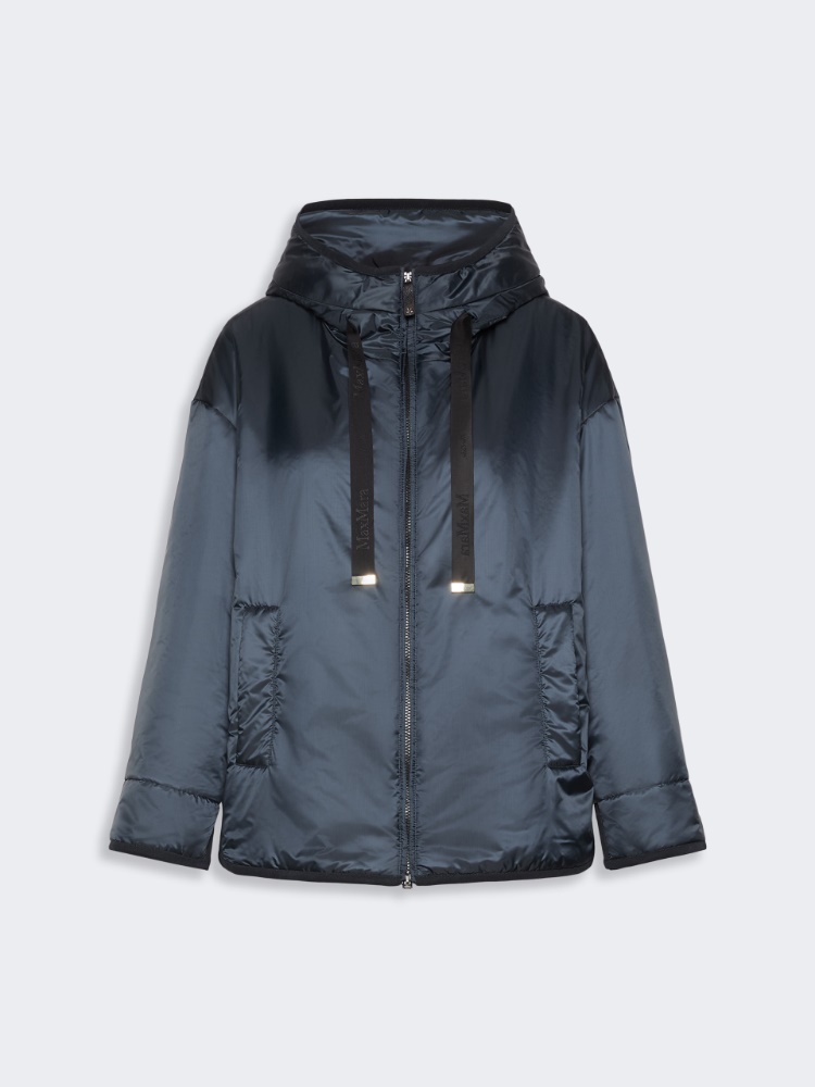 Oversized padded jacket in water-repellent canvas - MIDNIGHTBLUE