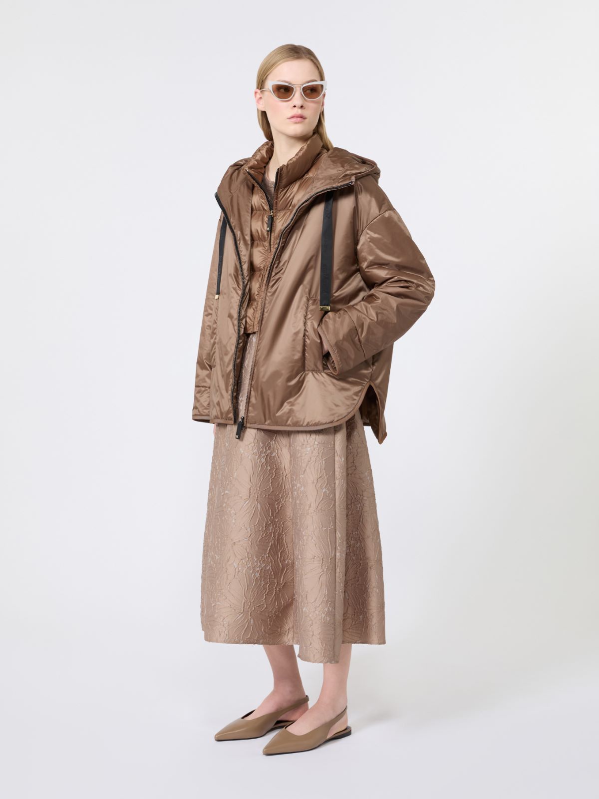 Oversized padded jacket in water-repellent canvas + MUD - Max Mara
