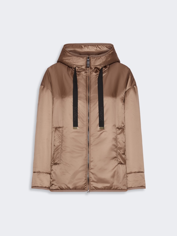 Oversized padded jacket in water-repellent canvas - MUD