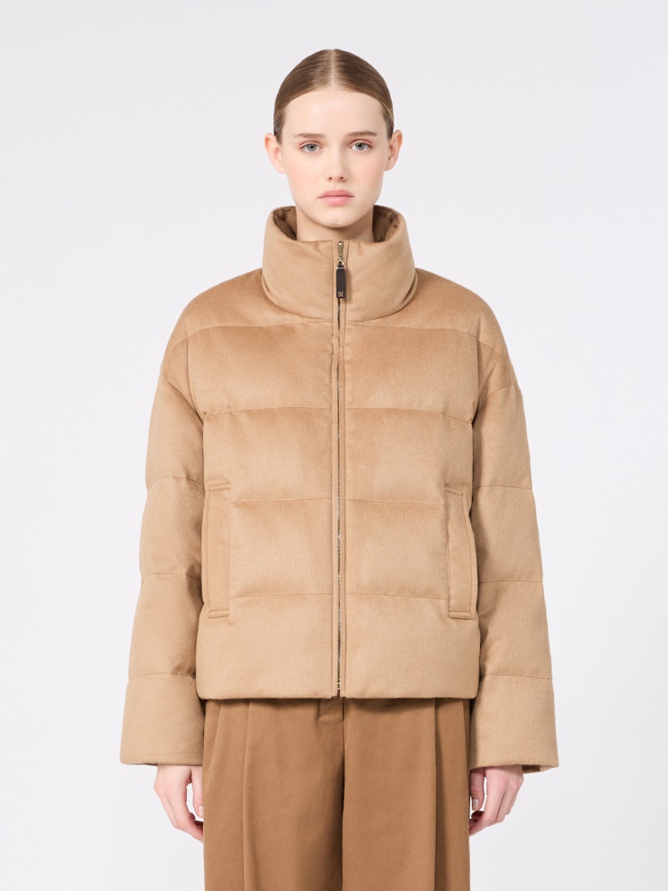 Dwustronna pikowana kurtka z drapowanej wełny wielbłądziej - BEŻOWY - Max Mara - 2