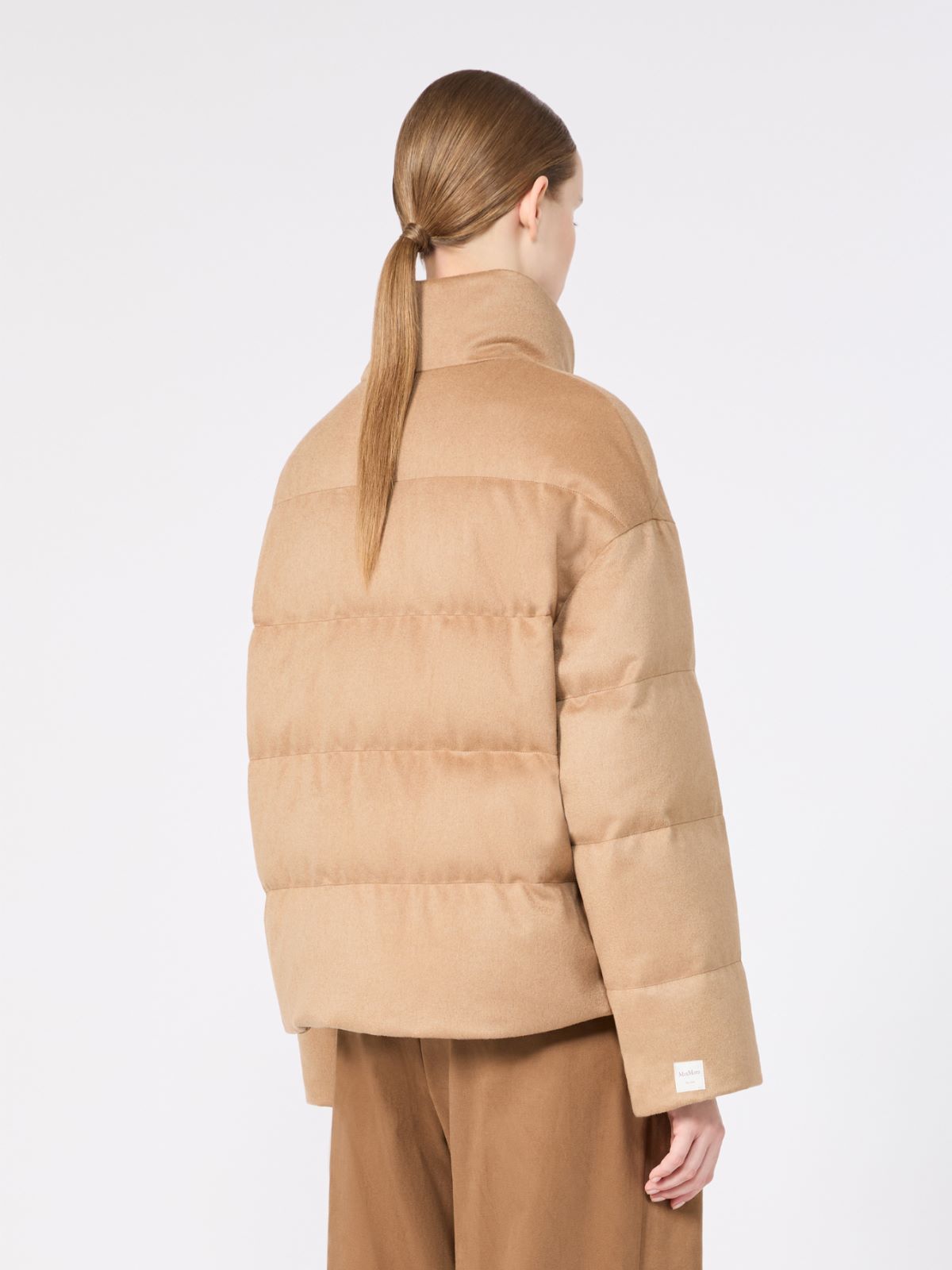 Dwustronna pikowana kurtka z drapowanej wełny wielbłądziej - BEŻOWY - Max Mara - 3