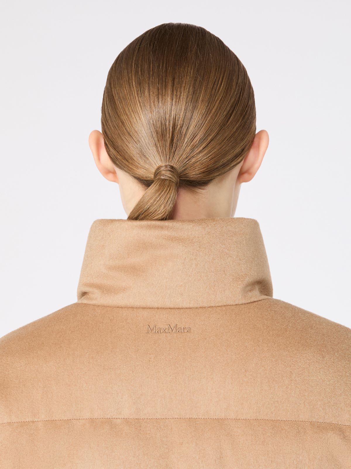 Dwustronna pikowana kurtka z drapowanej wełny wielbłądziej - BEŻOWY - Max Mara - 4