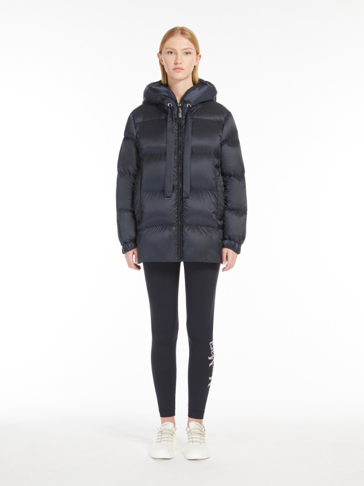 Down jacket in water-repellent canvas - BLACK - 2