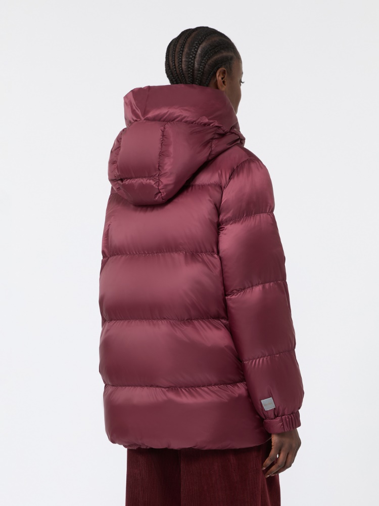Szeroka pikowana kurtka z tkaniny wodoodpornej - BORDOWY - Max Mara - 3