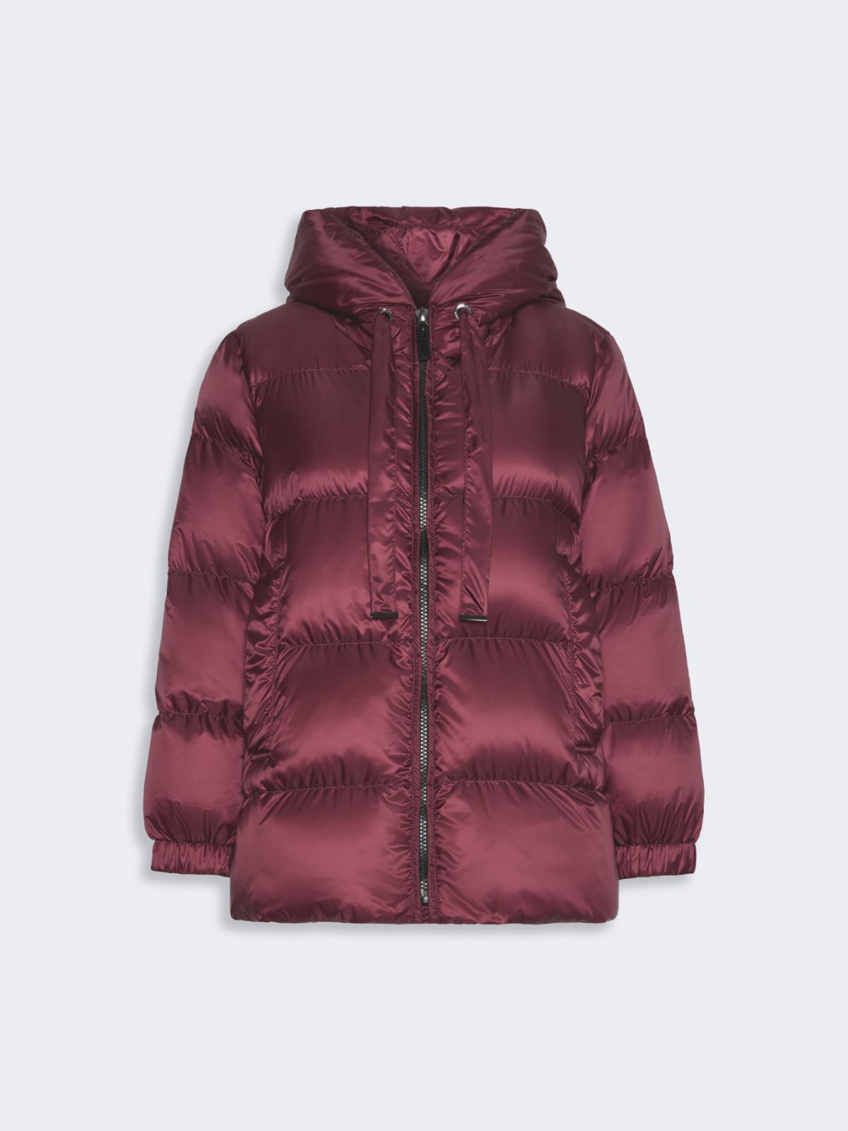 Szeroka pikowana kurtka z tkaniny wodoodpornej - BORDOWY - Max Mara - 4