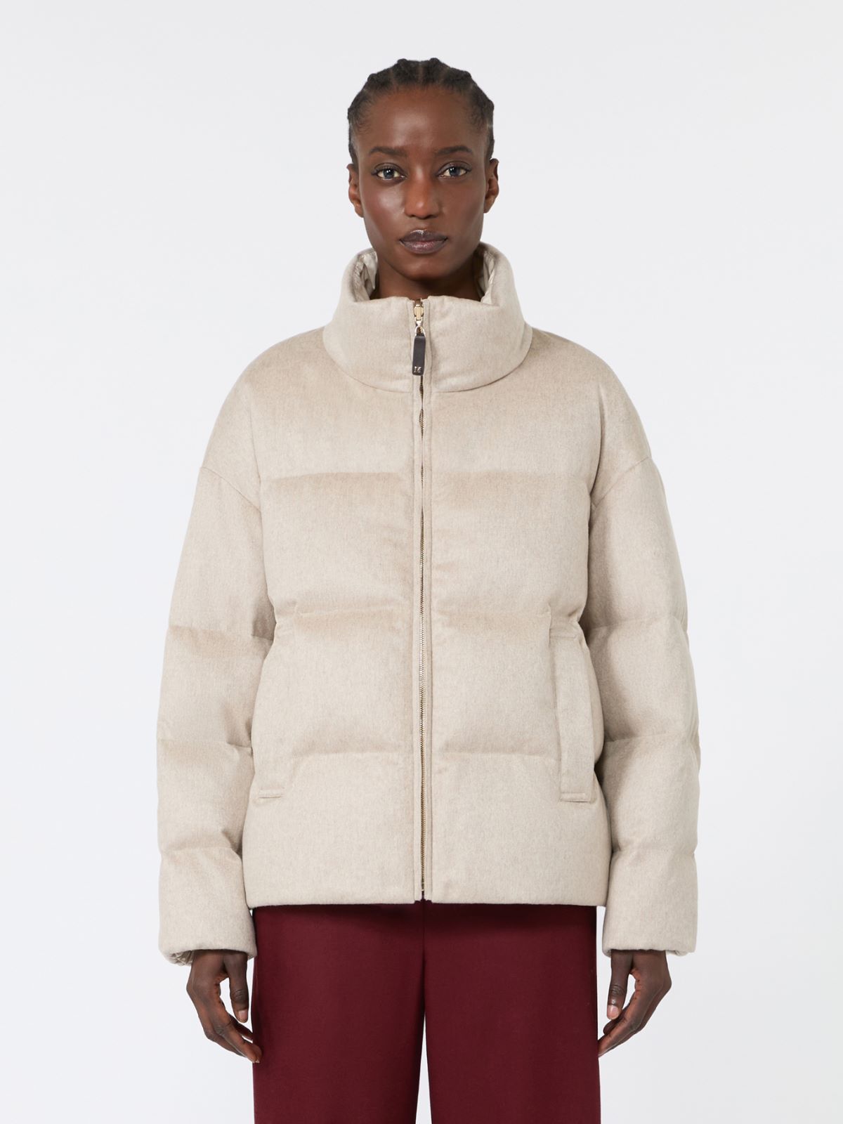 Krótka dwustronna pikowana kurtka z kaszmiru - ALBINO - Max Mara - 2