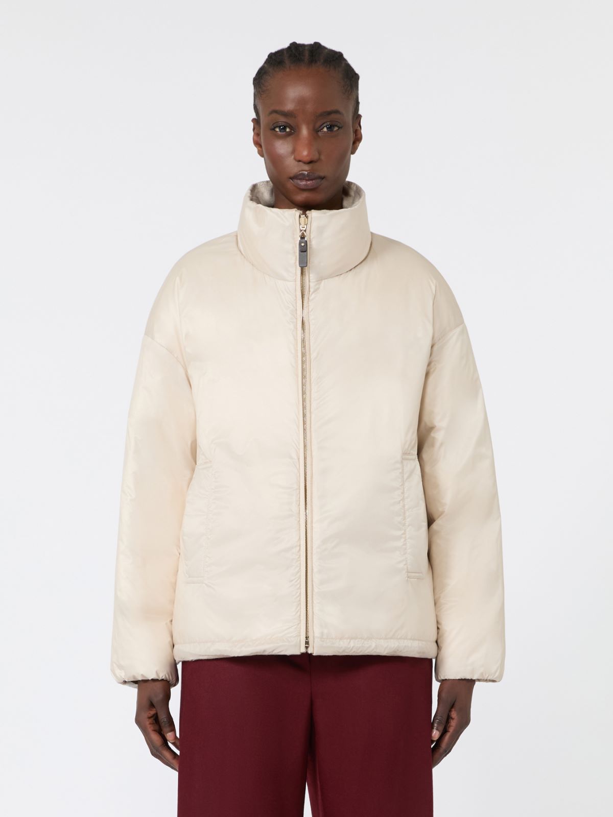 Krótka dwustronna pikowana kurtka z kaszmiru - ALBINO - Max Mara - 5