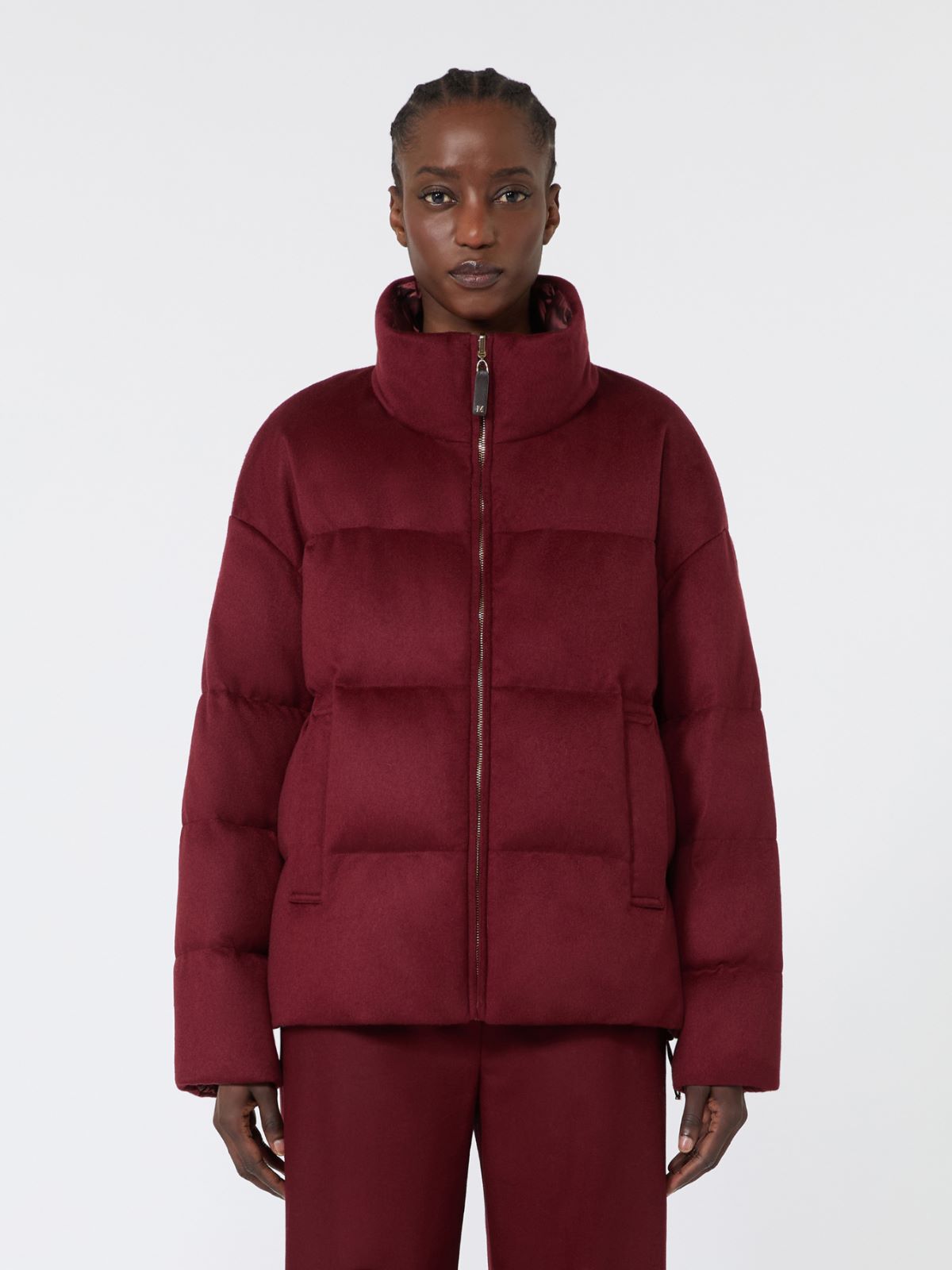 Short reversible cashmere puffer jacket - BORDEAUX - Max Mara - 2