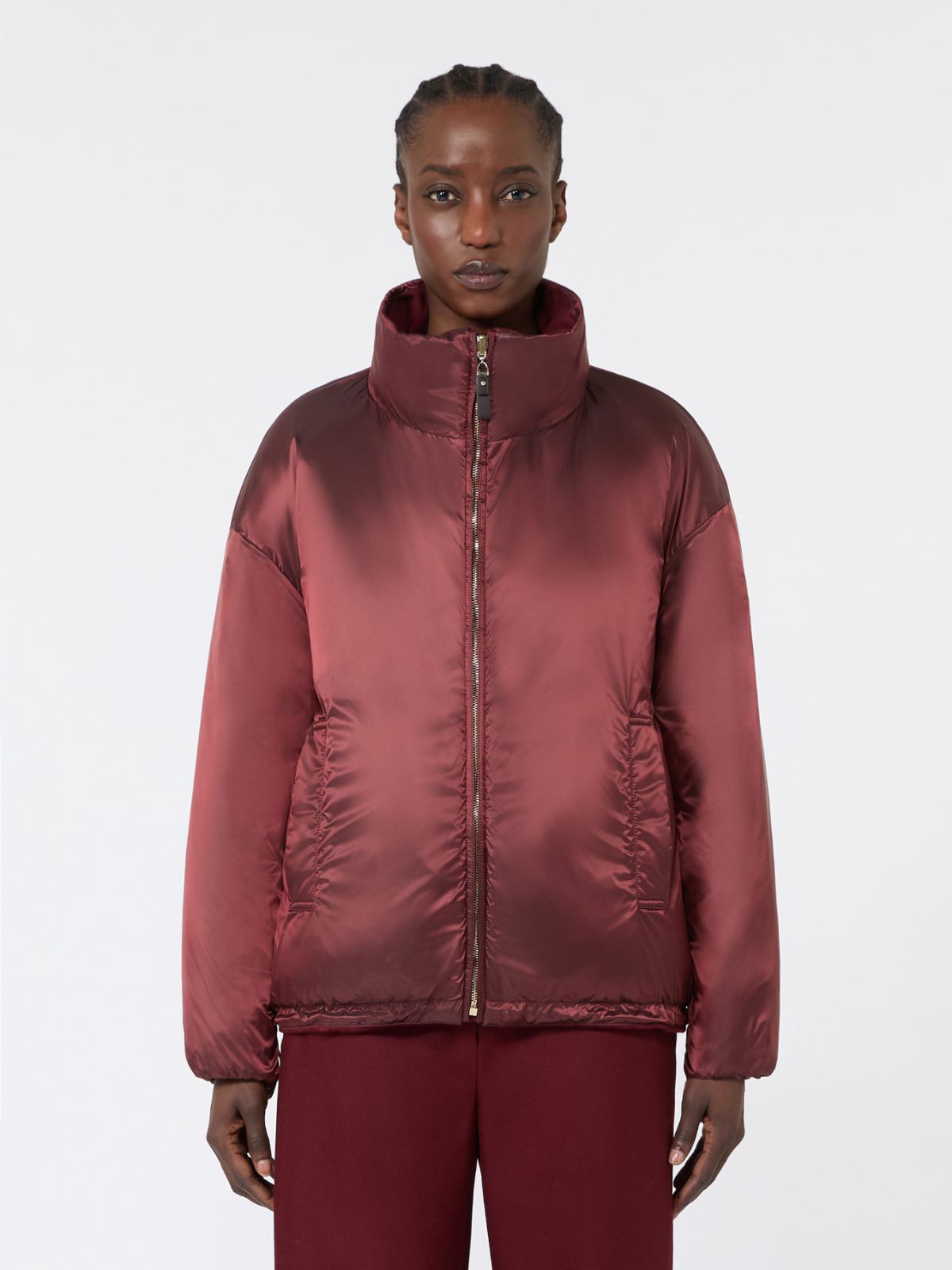 Short reversible cashmere puffer jacket - BORDEAUX - Max Mara - 5