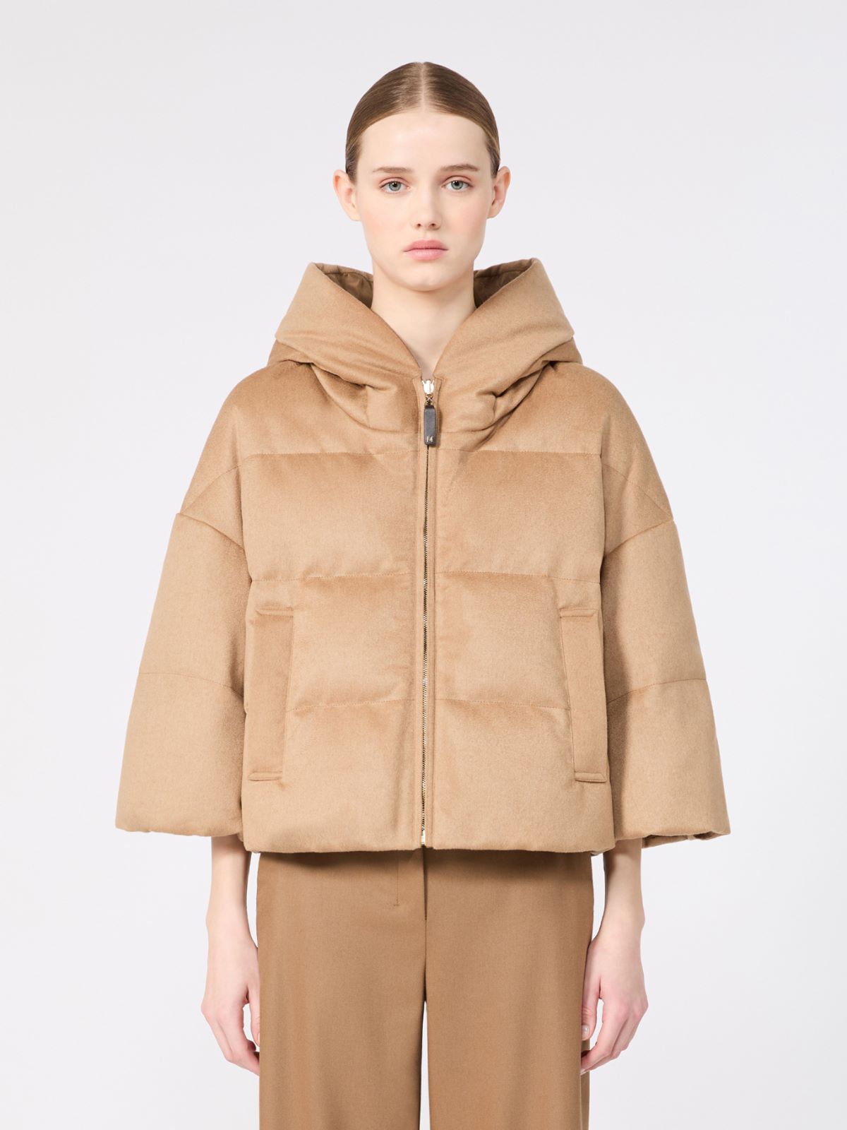 Veste rembourrée en forme de cape en chameau - BEIGE - Max Mara - 2