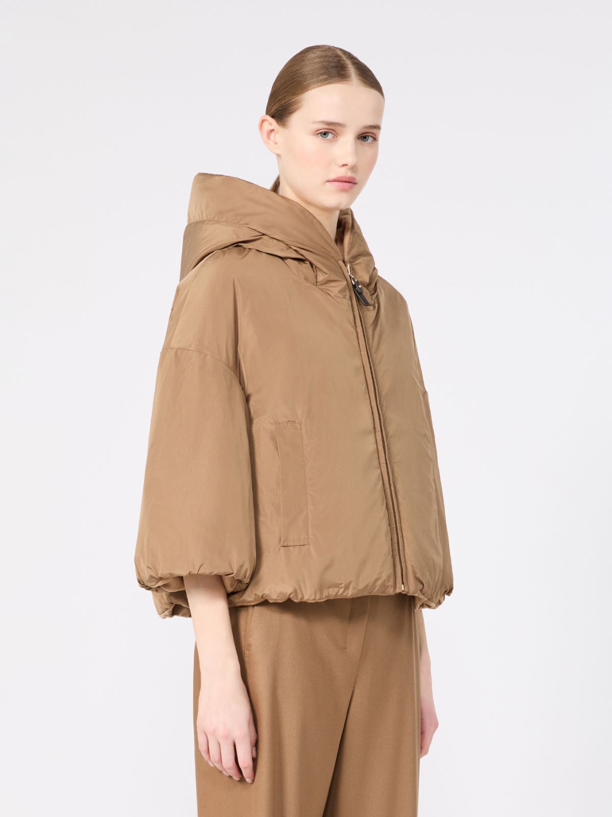 Veste rembourrée en forme de cape en chameau - BEIGE - Max Mara - 4