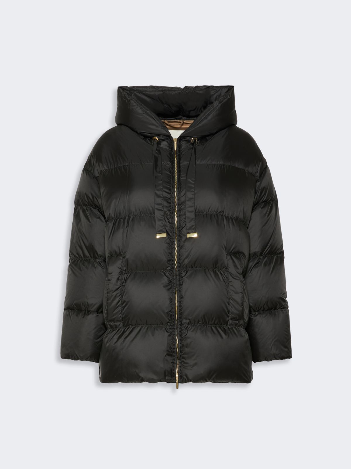 Short roomy puffer jacket in water-repellent fabric - BLACK - Max Mara - 5