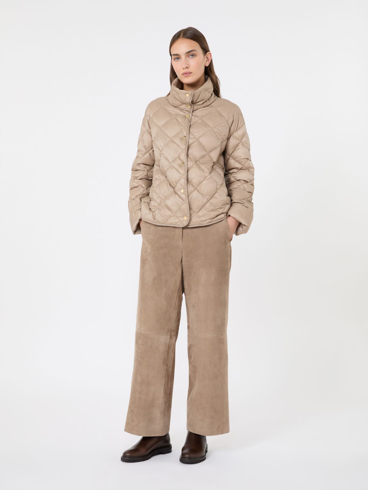 Slim-fit puffer jacket in water-repellent plain-weave fabric - BEIGE - Max Mara