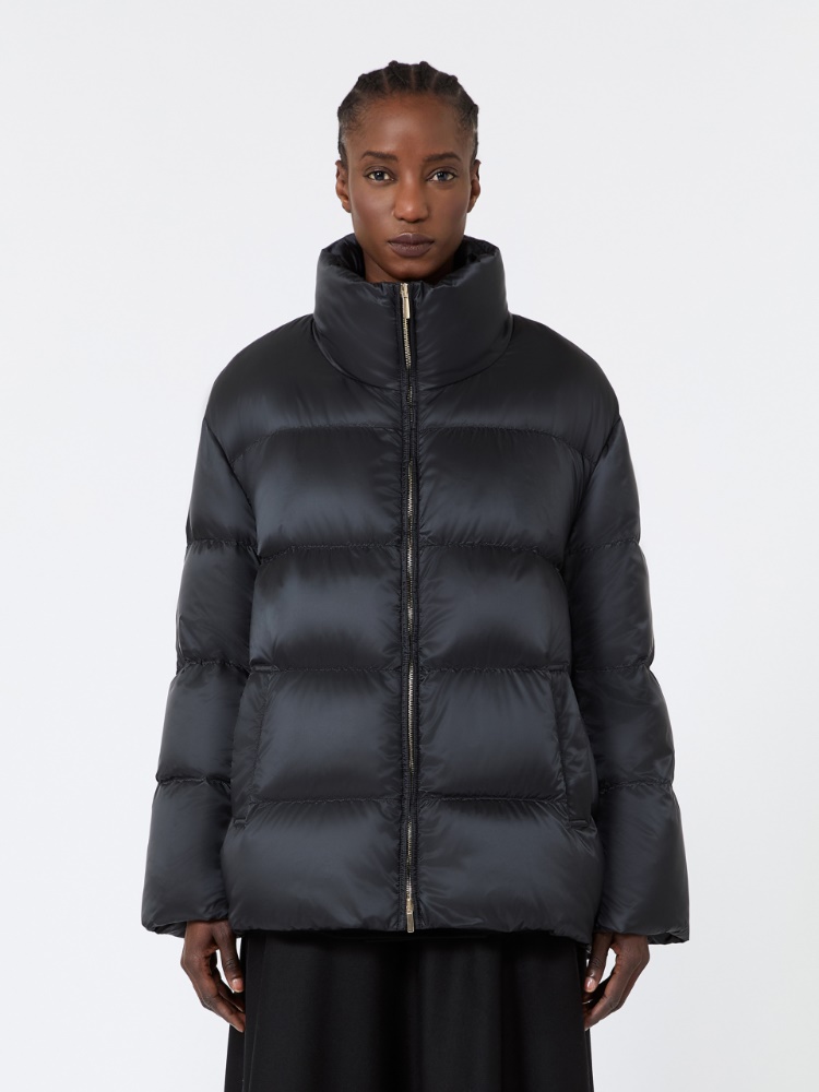 Roomy puffer jacket in water-repellent plain-weave fabric - BLACK - Max Mara - 2