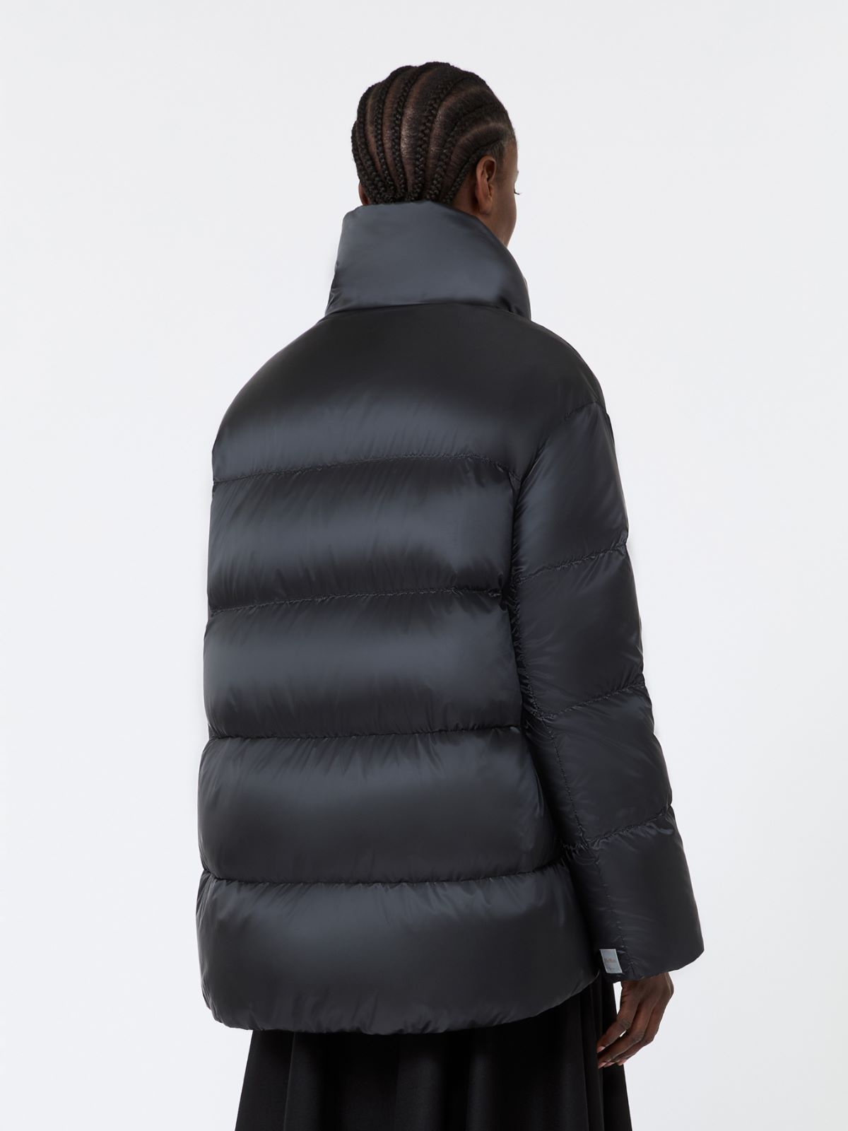 Roomy puffer jacket in water-repellent plain-weave fabric - BLACK - Max Mara - 3
