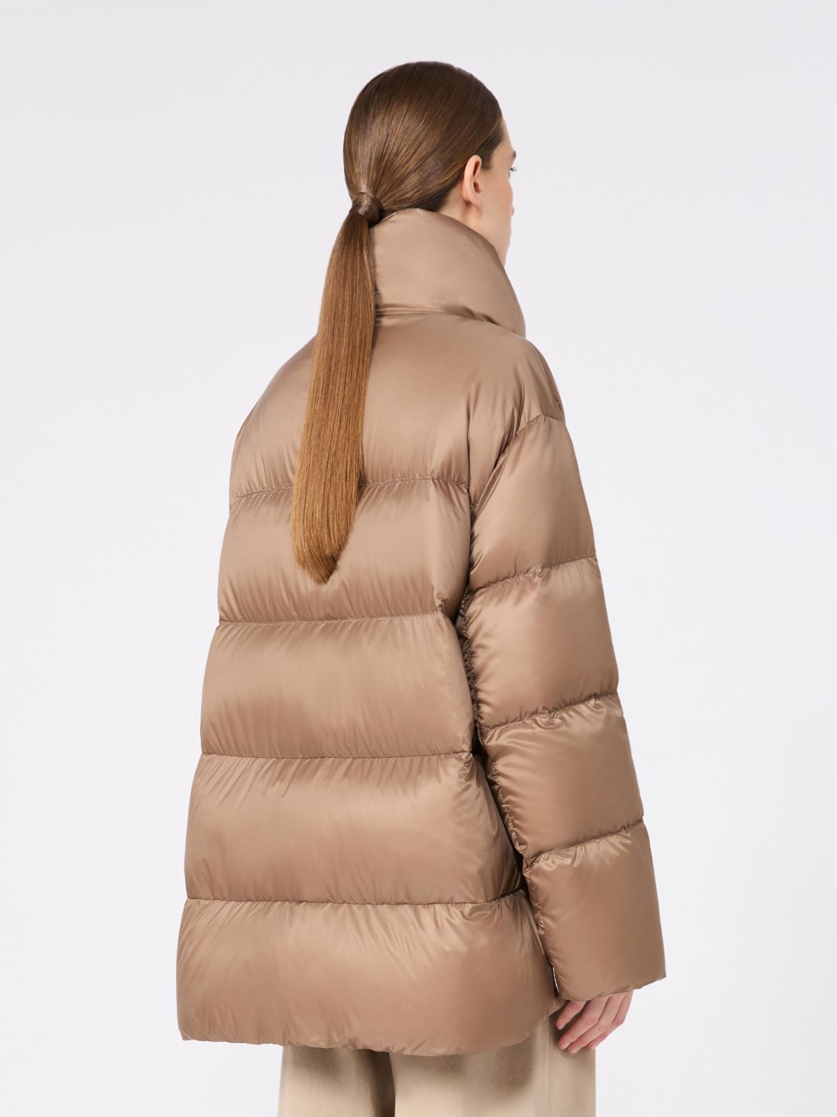 Roomy puffer jacket in water-repellent plain-weave fabric - CAMEL - Max Mara - 3