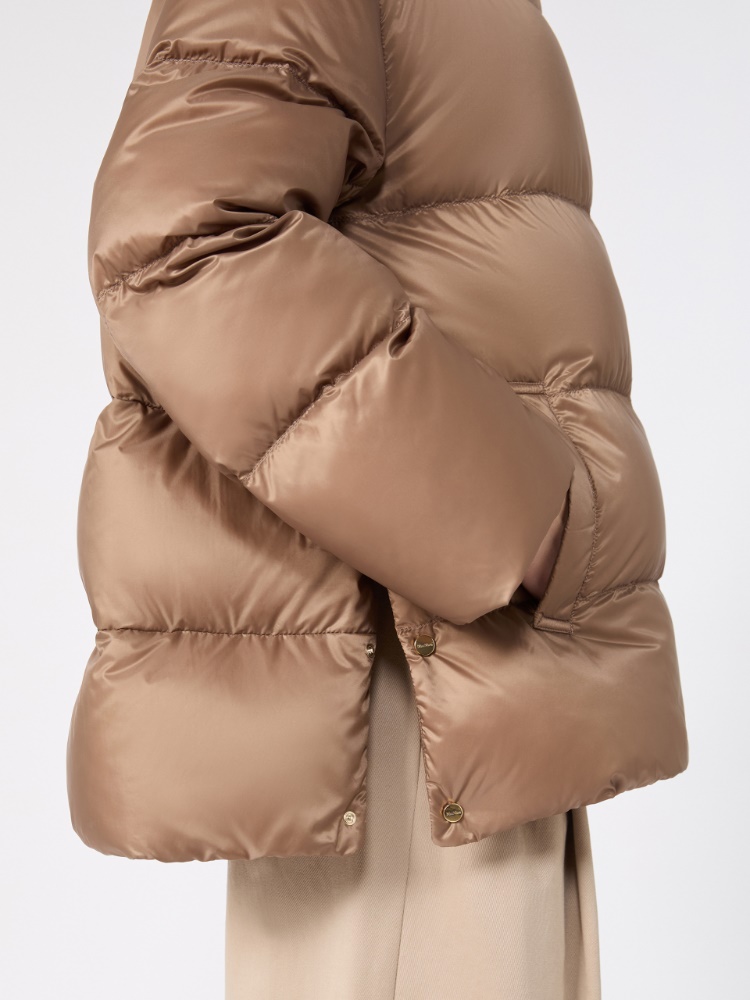 Roomy puffer jacket in water-repellent plain-weave fabric - CAMEL - Max Mara - 4