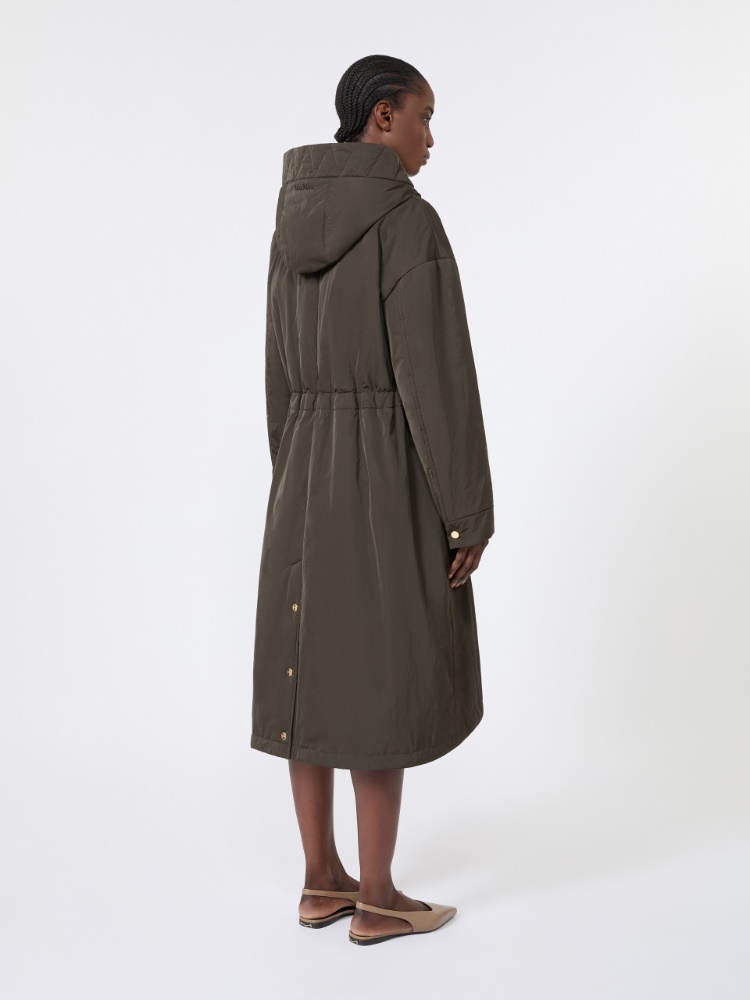 Long, reversible padded parka in radzmir and water-repellent canvas - KAKI - 3
