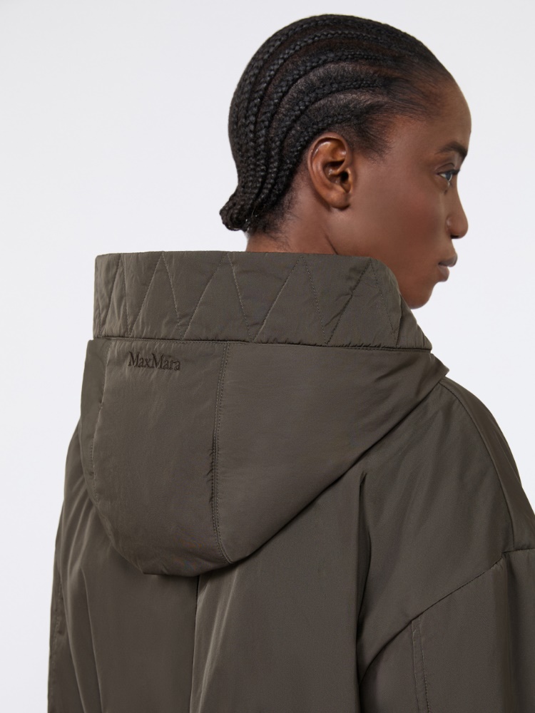 Long, reversible padded parka in radzmir and water-repellent canvas - KAKI - 4
