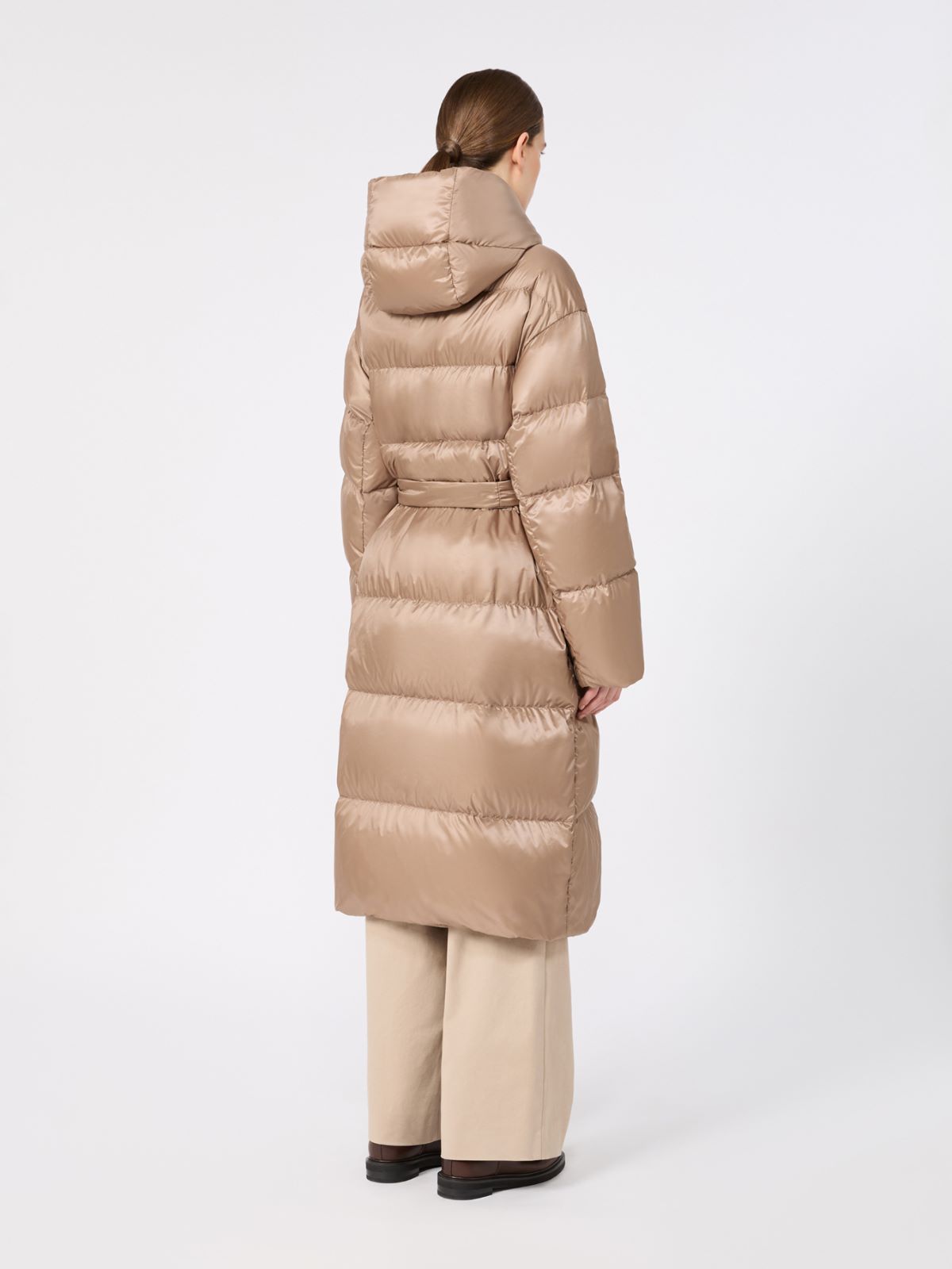 Long puffer in water-repellent plain-weave fabric - CLAY - Max Mara - 3