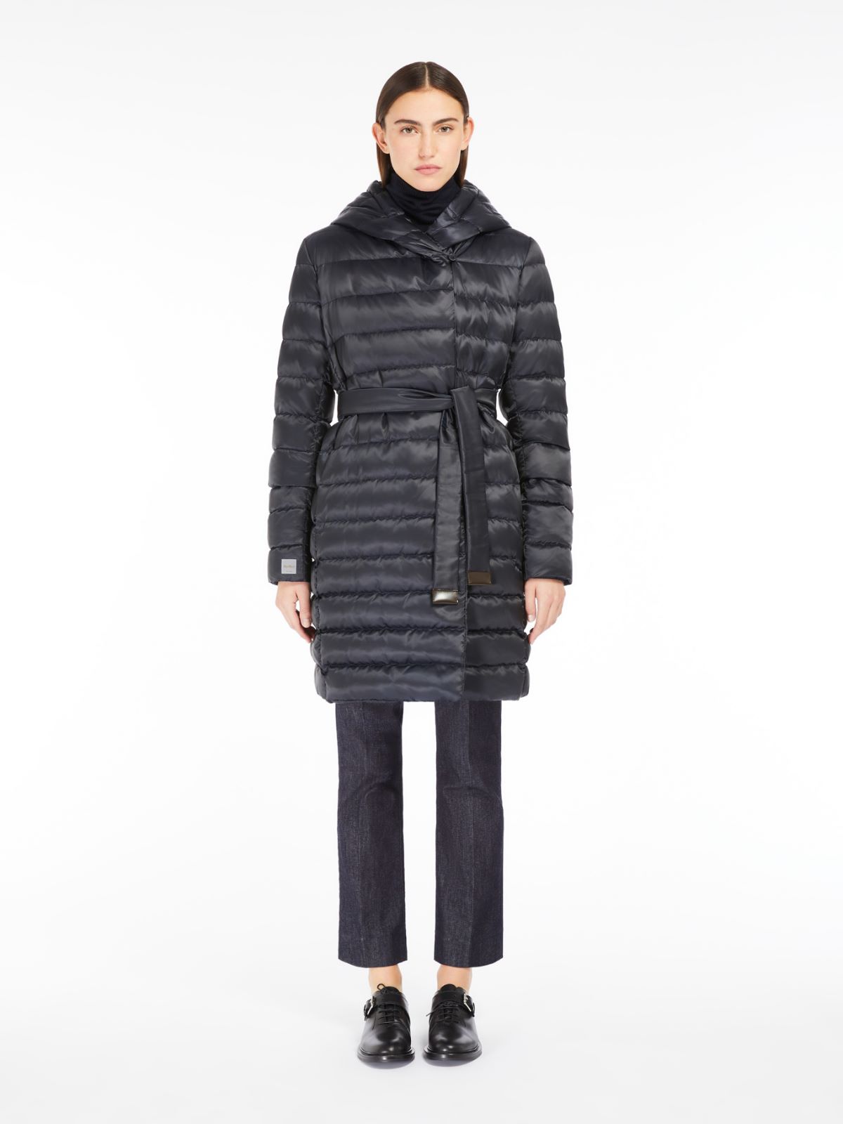 Reversible down jacket in water-repellent satin - MIDNIGHTBLUE - 2