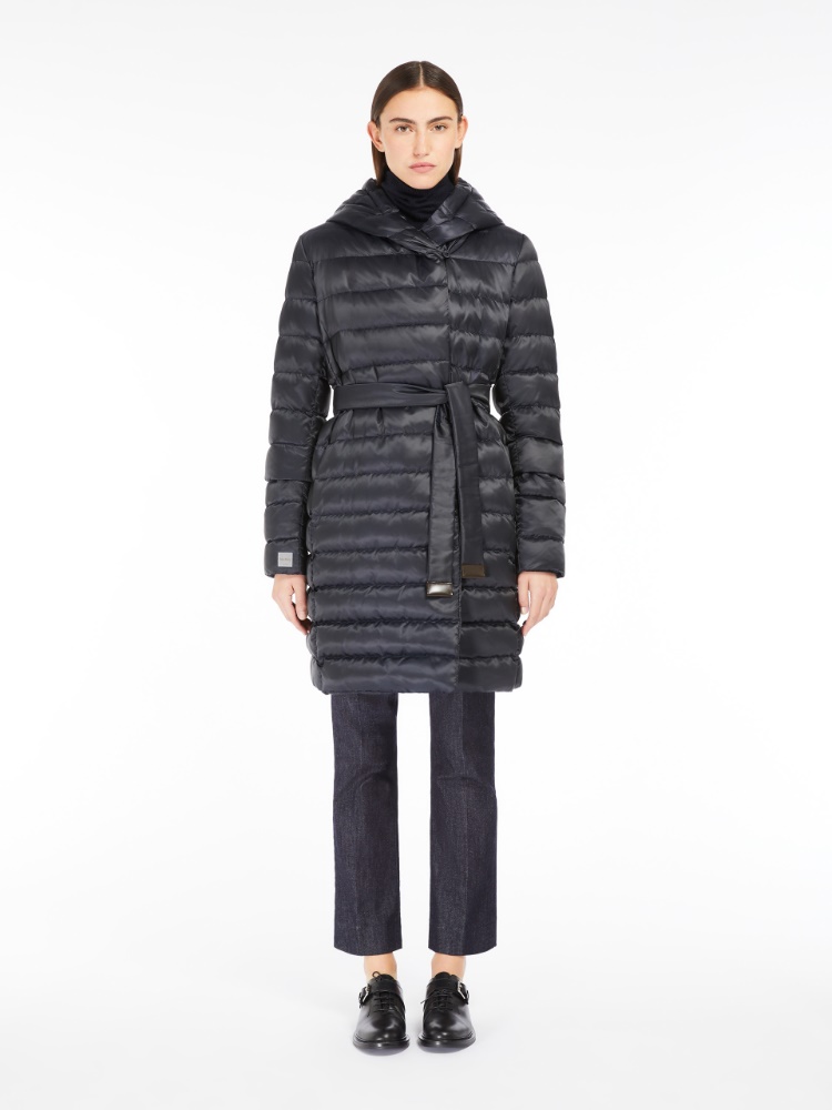 Reversible down jacket in water-repellent satin - MIDNIGHTBLUE - 2