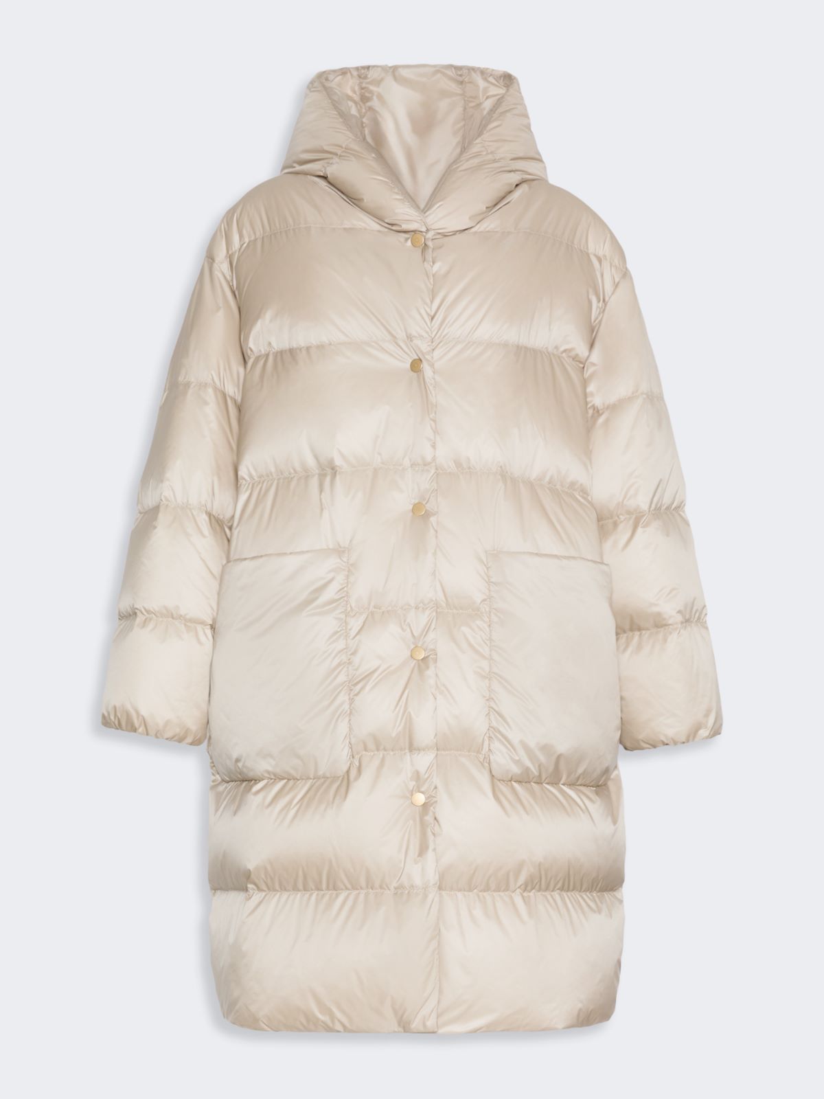 Pikowana kurtka midi z tkaniny wodoodpornej - NATURALNY - Max Mara - 4