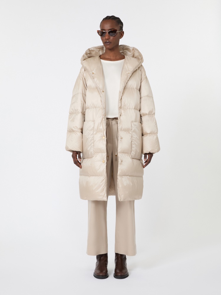 Pikowana kurtka midi z tkaniny wodoodpornej - NATURALNY - Max Mara