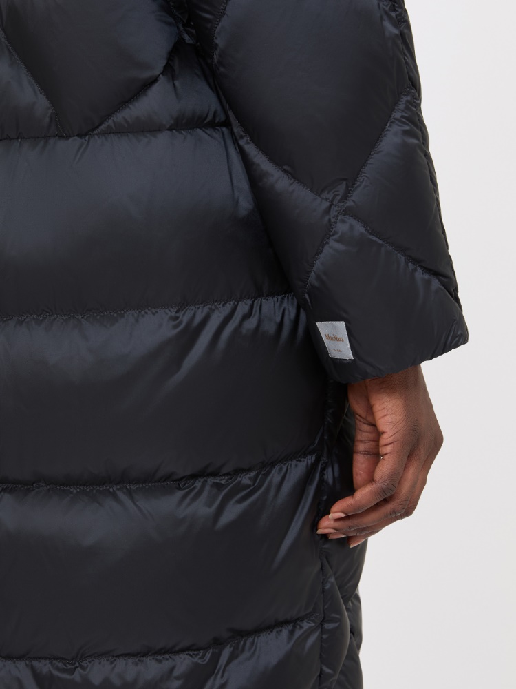Midi puffer jacket with hood in water-repellent plain-weave fabric - BLACK - Max Mara - 5